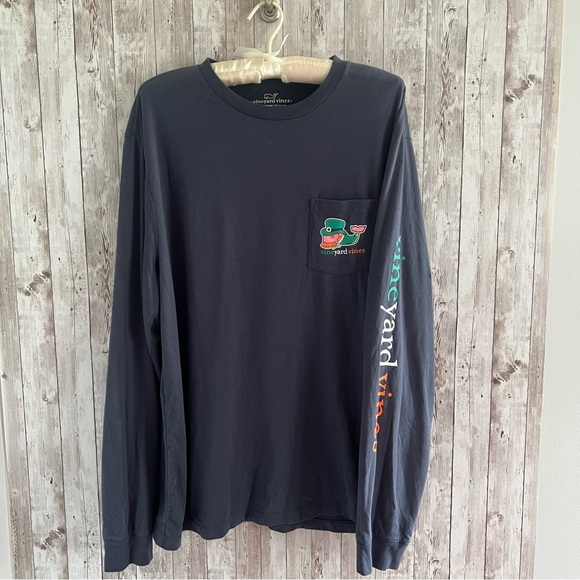 Vineyard Vines Navy St. Patrick's Day Long Sleeve Shirt Large - Picture 2 of 4
